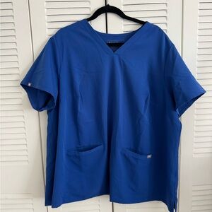 Figs Catarina One Pocket Scrub Top, Size 4XL Royal Blue